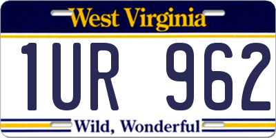 WV license plate 1UR962