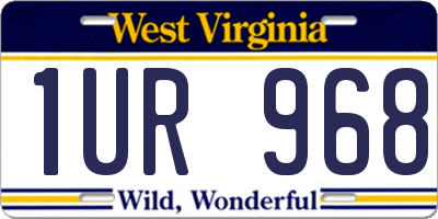 WV license plate 1UR968