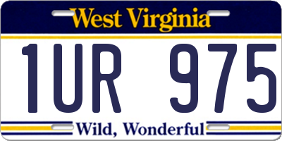 WV license plate 1UR975
