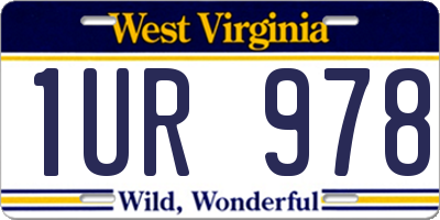 WV license plate 1UR978