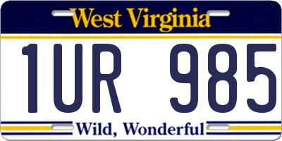 WV license plate 1UR985