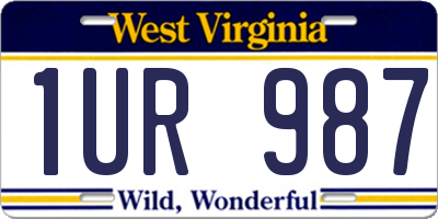 WV license plate 1UR987