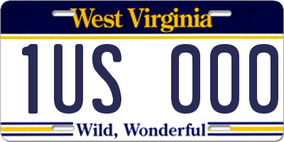 WV license plate 1US000
