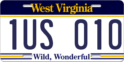 WV license plate 1US010