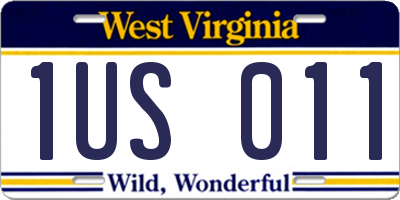WV license plate 1US011