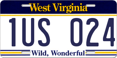 WV license plate 1US024