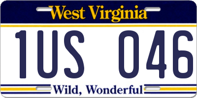 WV license plate 1US046