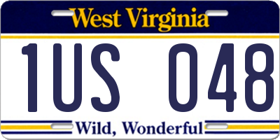WV license plate 1US048