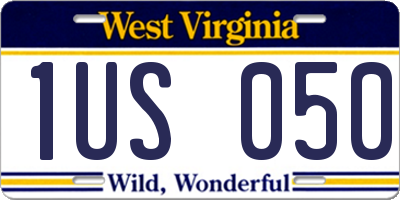 WV license plate 1US050