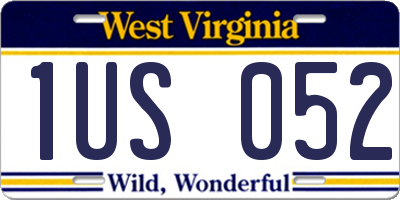 WV license plate 1US052