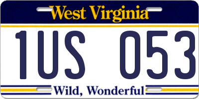 WV license plate 1US053