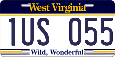 WV license plate 1US055