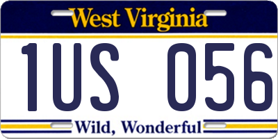 WV license plate 1US056