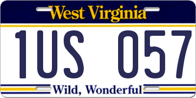 WV license plate 1US057
