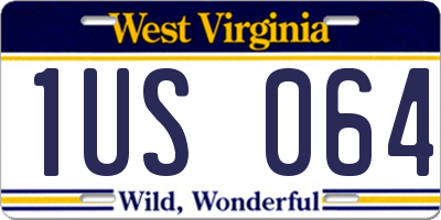 WV license plate 1US064