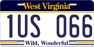 WV license plate 1US066