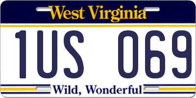 WV license plate 1US069