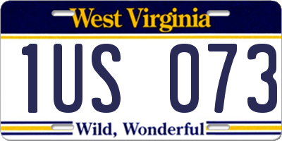 WV license plate 1US073