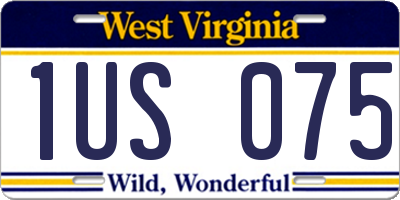WV license plate 1US075