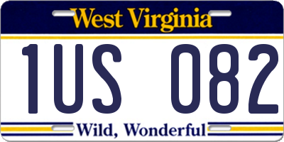 WV license plate 1US082