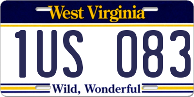 WV license plate 1US083