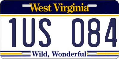 WV license plate 1US084