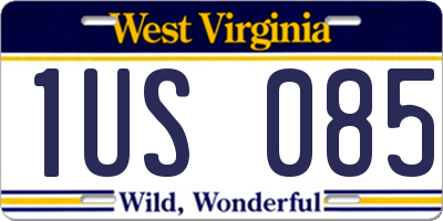 WV license plate 1US085