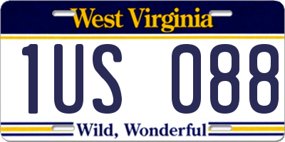 WV license plate 1US088