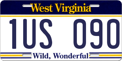 WV license plate 1US090
