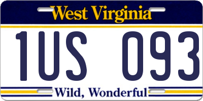 WV license plate 1US093