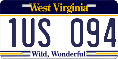 WV license plate 1US094