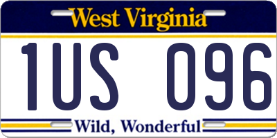 WV license plate 1US096