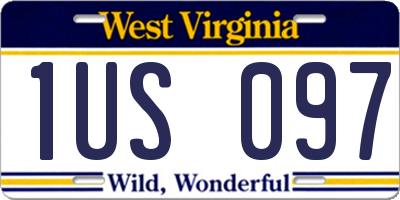 WV license plate 1US097