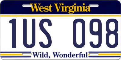 WV license plate 1US098