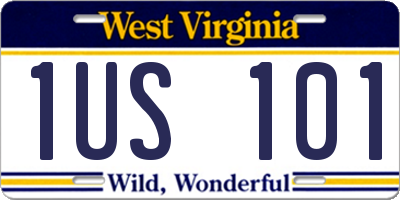 WV license plate 1US101