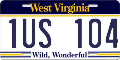 WV license plate 1US104