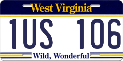 WV license plate 1US106
