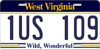 WV license plate 1US109