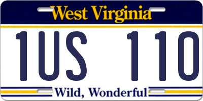WV license plate 1US110