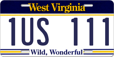 WV license plate 1US111