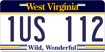 WV license plate 1US112