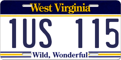 WV license plate 1US115