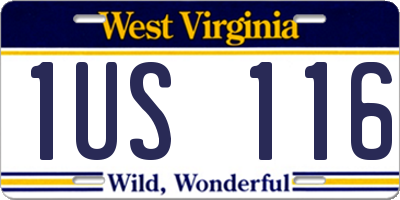 WV license plate 1US116