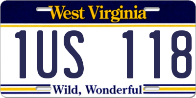 WV license plate 1US118
