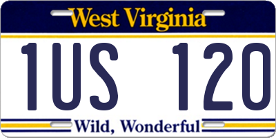 WV license plate 1US120