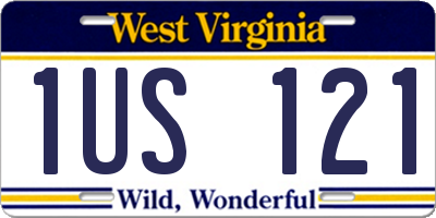 WV license plate 1US121