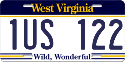 WV license plate 1US122