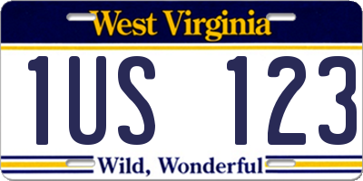 WV license plate 1US123