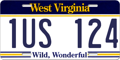 WV license plate 1US124