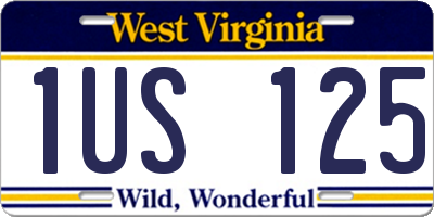WV license plate 1US125